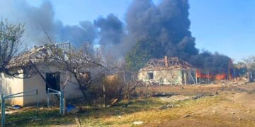 Fotos del más reciente bombardeo ruso contra los civiles en la provincia de Jerson en Ucrania