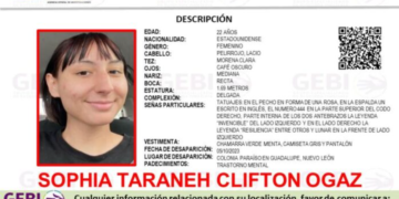 Desaparece joven de origen estadounidense de 22 años en el muniicpio de Guadalupe