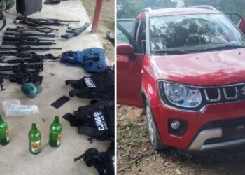 Debido al GPS de un auto robado policías detectan arsenal de armas del CJNG