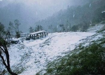 Cae nieve en cerro El Pital ubicado entre las fronteras de El Salvador y Honduras