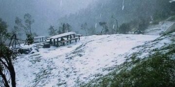 Cae nieve en cerro El Pital ubicado entre las fronteras de El Salvador y Honduras