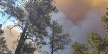 Habitantes escapan de Ruidoso, Nuevo México, ante fuertes incendios forestales