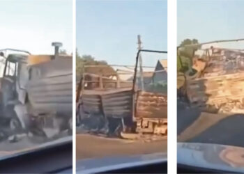 13 camiones y sus pasajeros militares completamente destruidos tras ataque brutal ucraniano en suelo ruso