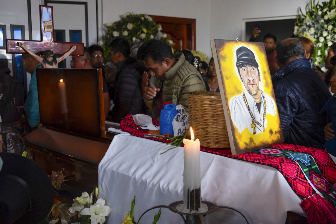 Velorio del cura Marcelo Pérez Pérez, asesinado en Chiapas, México, 21 de octubre de 2024.