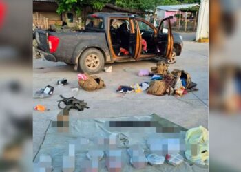 En la foto una de las camionetas empleadas por los narcos.