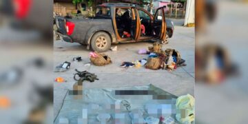 En la foto una de las camionetas empleadas por los narcos.