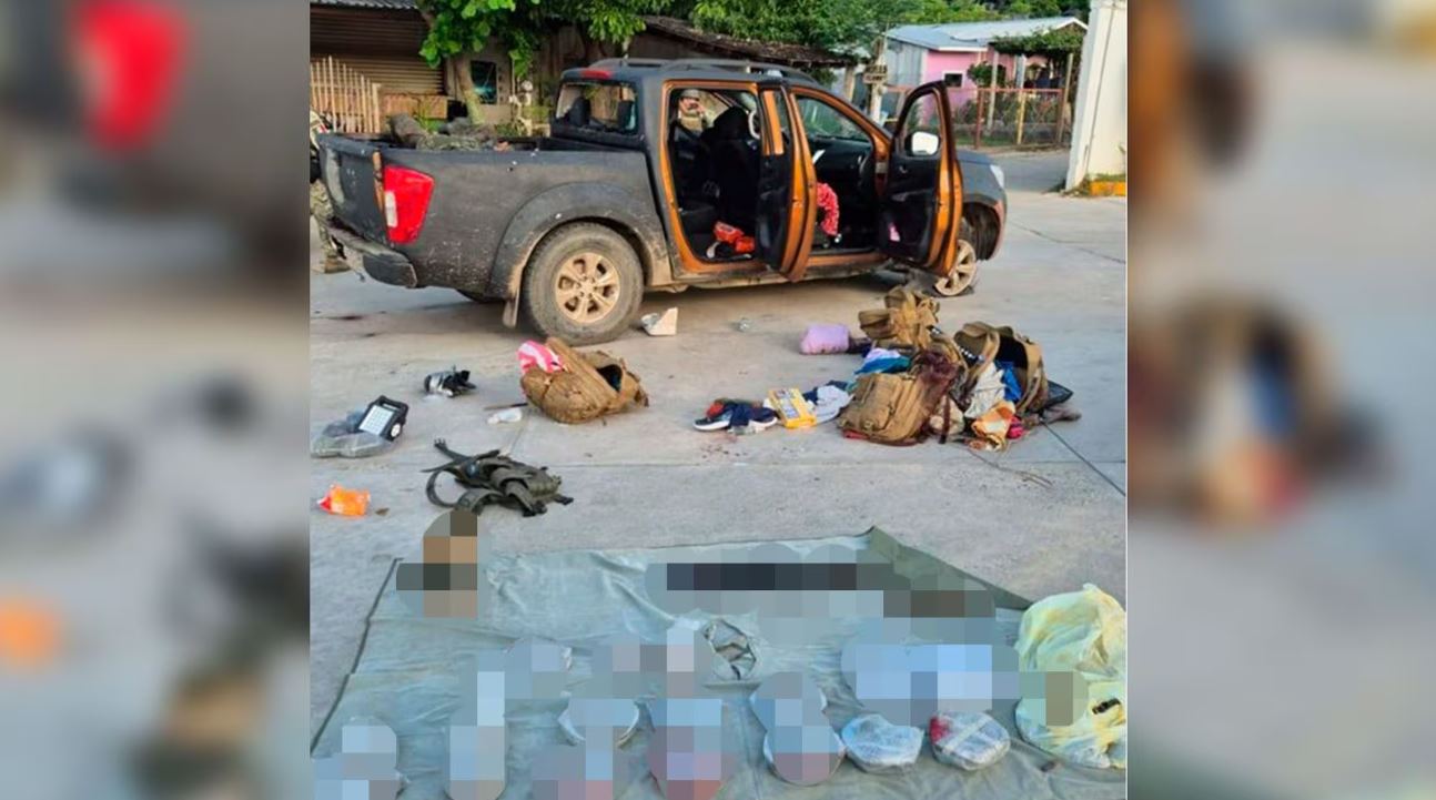 En la foto una de las camionetas empleadas por los narcos.