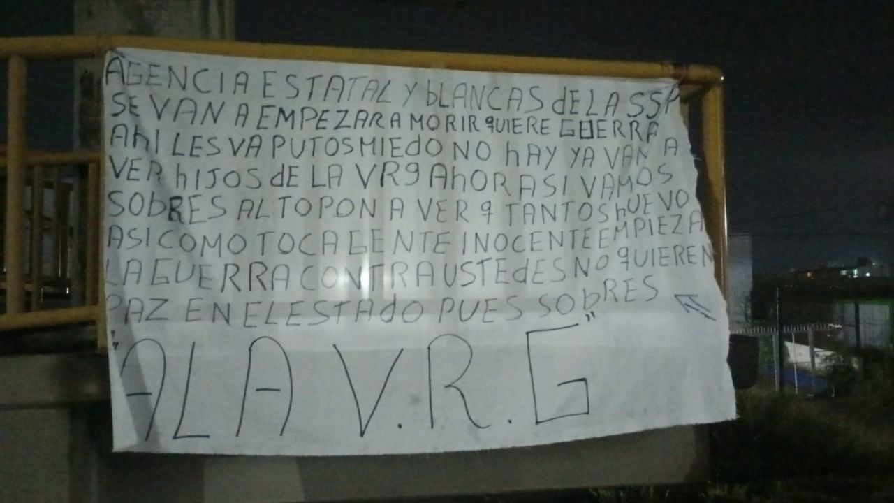 Narco manta que apareció recientemente en Tabasco.
