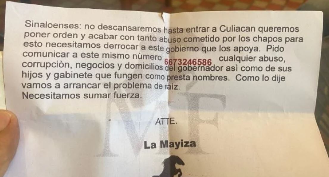 Un narcomensaje.