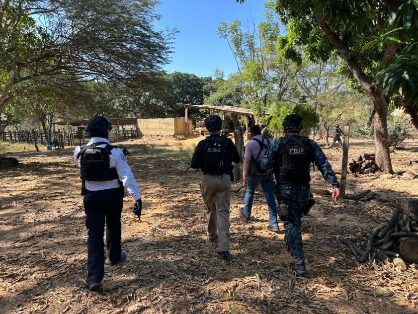 Funcionarios llevando a cabo labores de investigación.
