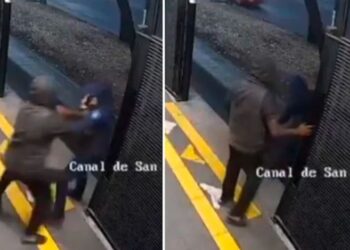 Hombre ha empujado a una policía al carril del Metrobús y resulta arrollada (Video)