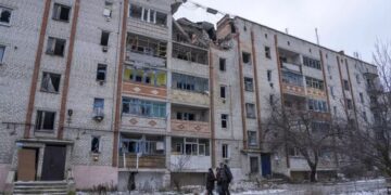 Siversk, Ucrania, una ciudad destruida por los rusos.