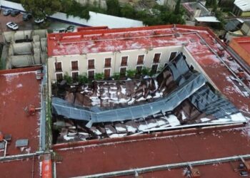 Se ha desplomado el techo del Hotel San Francisco Tlaxcala tras tromba del pasado Domingo