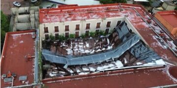 Se ha desplomado el techo del Hotel San Francisco Tlaxcala tras tromba del pasado Domingo