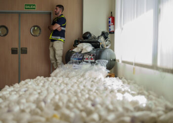 Alijo de droga del cártel de Sinaloa incautado en Madrid (España), el 16 de mayo de 2024.