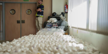 Alijo de droga del cártel de Sinaloa incautado en Madrid (España), el 16 de mayo de 2024.