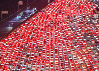 El tráfico es súper pesado.