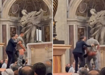 VIDEO Hombre orina en un altar de la basílica de San Pedro del Vaticano en plena misa