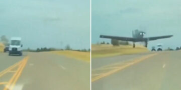 Un Tesla maniobra con calma ante un avión que se cruza en su camino (VIDEO)