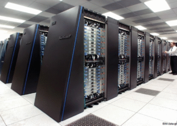 Imagen de una supercomputadora de IBM.