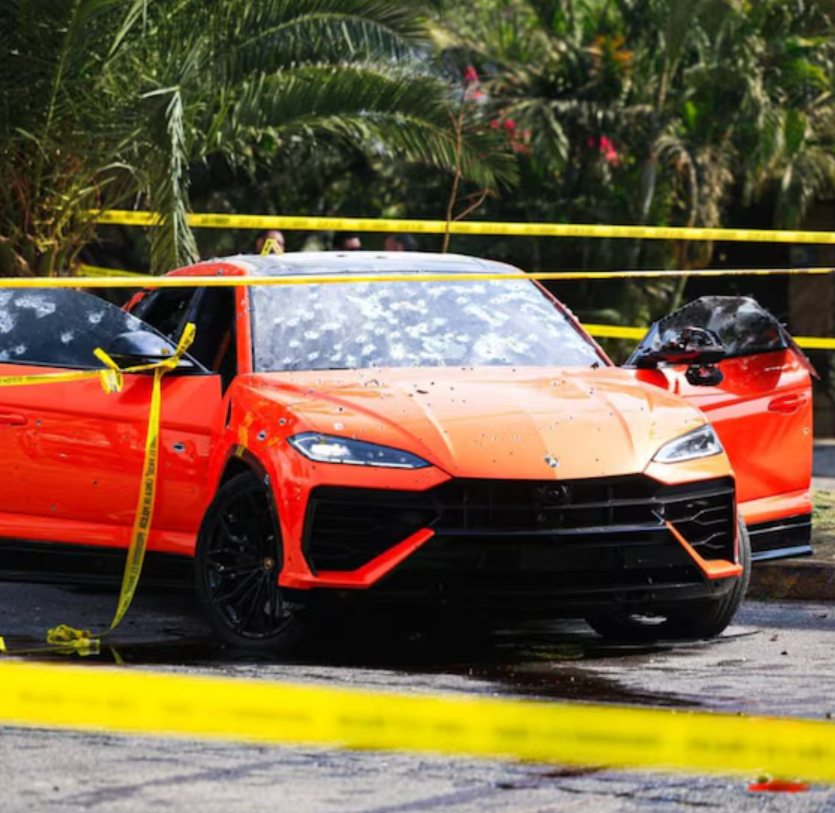 Así queda el vehículo tras las rafagas.