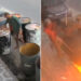 Juegan con un encendedor y una potente explosión los lanza por los aires