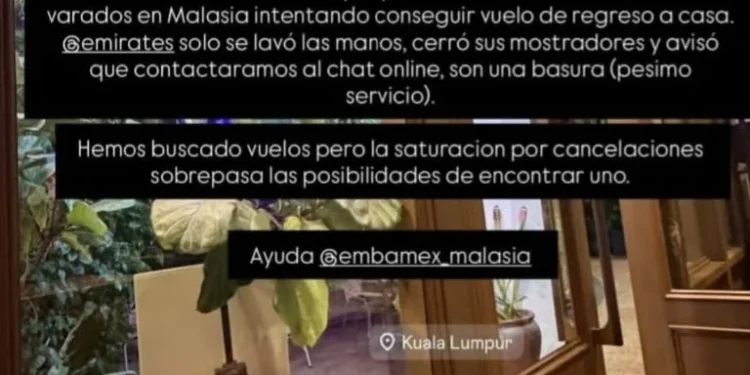 Pareja de mexicanos quedan varados en Kuala Lumpur por el conficto en Medio Oriente