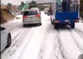 Intensa granizada deja la autopista Tenango–Ixtapan de la Sal cubierta de hielo