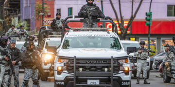 Miembros de las unidades especiales de la Guardia Nacional y de la Secretaría de Seguridad Ciudadana en Ciudad de México. 22 de febrero de 2026.