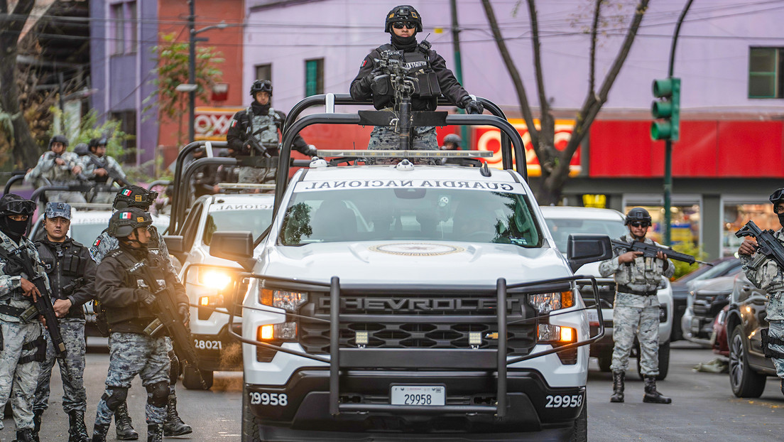 Miembros de las unidades especiales de la Guardia Nacional y de la Secretaría de Seguridad Ciudadana en Ciudad de México. 22 de febrero de 2026.