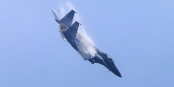 Avión F-15K de la Fuerza Aérea de Corea del Sur, en Pyeongtaek, el 25 de septiembre de 2017.