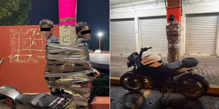 Surge el “Batman de Lagos”: misterioso justiciero amarra y golpea a presuntos ladrones en Jalisco