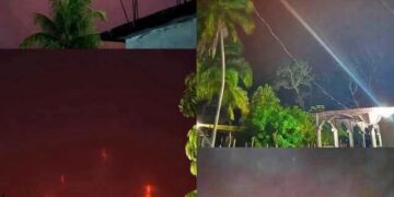 Extrañas luces rojas iluminan el cielo de Tabasco y desatan especulaciones