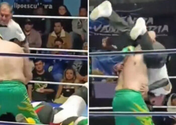 Muerte en vivo: luchador aplica martinete prohibido a un réferi en México (VIDEO)