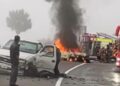 Se incendia vehículo tras nuevo accidente en el kilómetro 31 de la carretera Tuxtla-San Cristóbal